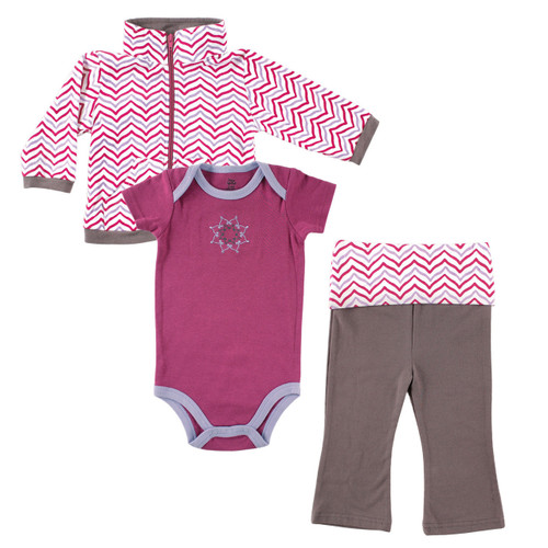 Yoga Sprout Cotton Hoodie Bodysuit or Tee Top and Pant Lotus Baby