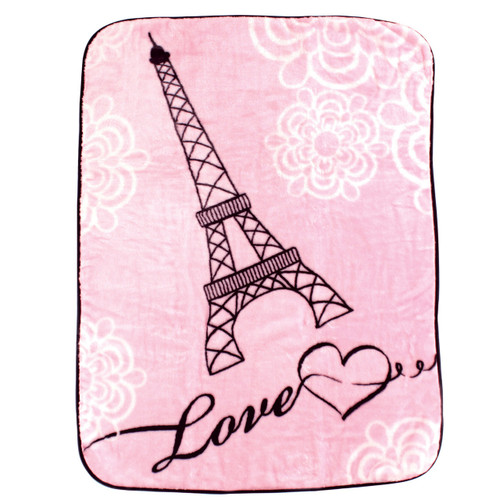 Luvable Friends High Pile Plush Blanket, Paris