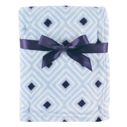 Luvable Friends Coral Fleece Blanket, Blue Diamond