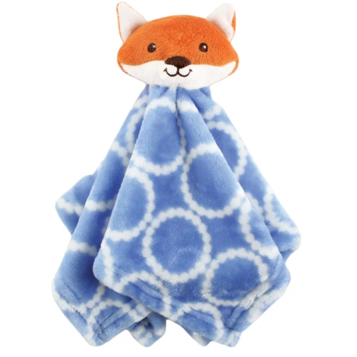 Hudson Baby Animal Face Security Blanket, Blue Fox