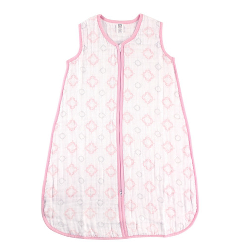 Hudson Baby Girl Muslin Wearable Safe Sleeping Bag Blanket, Pink Damask