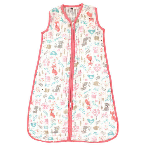 Hudson Baby Muslin Cotton Sleeveless Wearable Sleeping Bag, Sack, Blanket, Woodland Fox