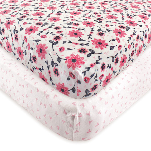 Hudson Baby Cotton Fitted Crib Sheet, Botanical