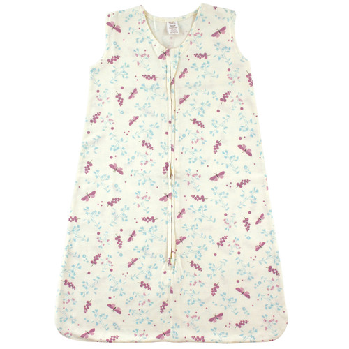 Touched by Nature Organic Cotton Sleeveless Wearable Sleeping Bag, Sack, Blanket, Botanical Flutter