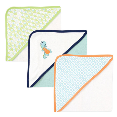Luvable Friends Cotton Terry Hooded Towels, Dinosaur