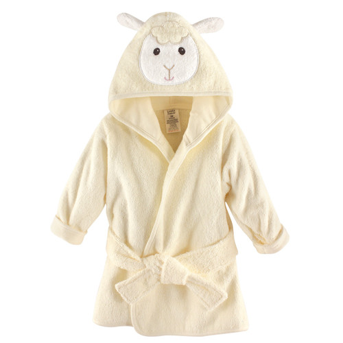 Luvable Friends Cotton Animal Face Bathrobe, Lamb