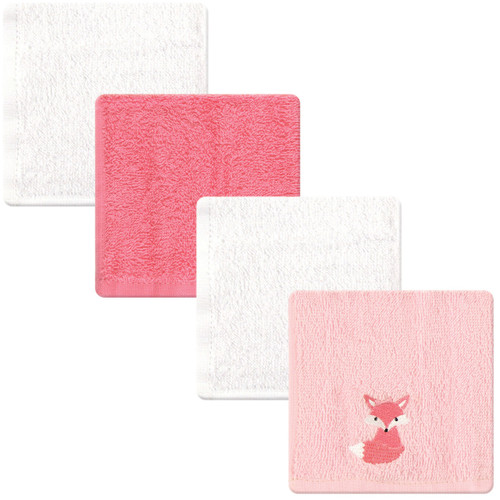 Luvable Friends Girl Washcloths, 4-Pack, Foxy