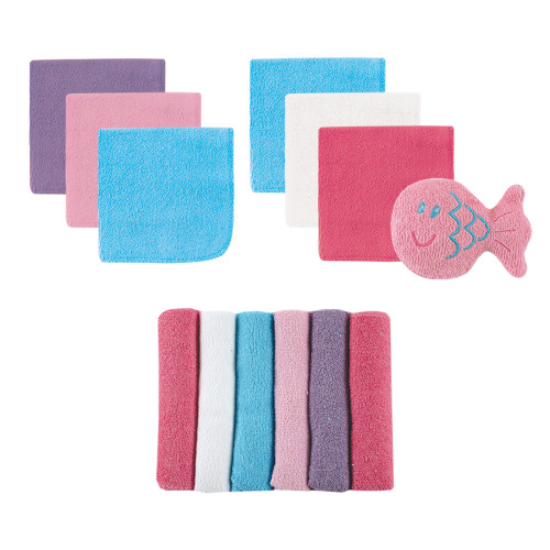 Luvable Friends Cotton Rich Washcloths, Pink Solid
