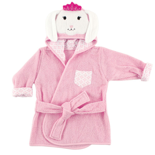 Hudson Baby Girl Animal Face Hooded Bath Robe, Princess Bunny