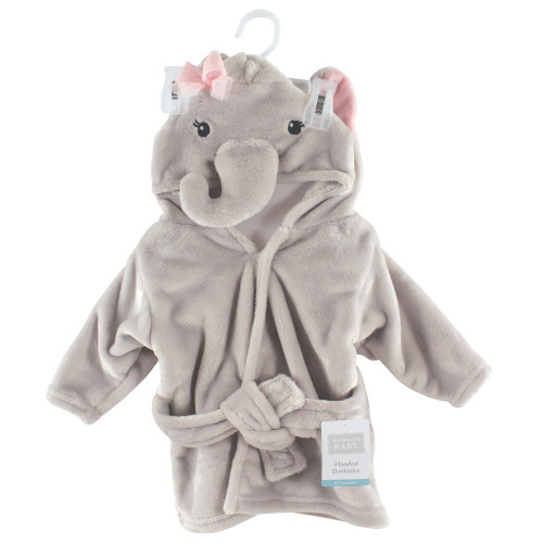 Hudson Baby Plush Animal Face Bathrobe, Pretty Elephant