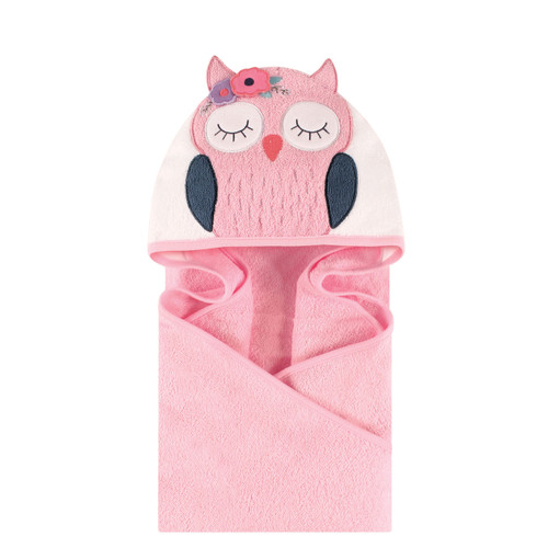 Little Treasure Girl Animal Face Hooded Towel, Little Owl