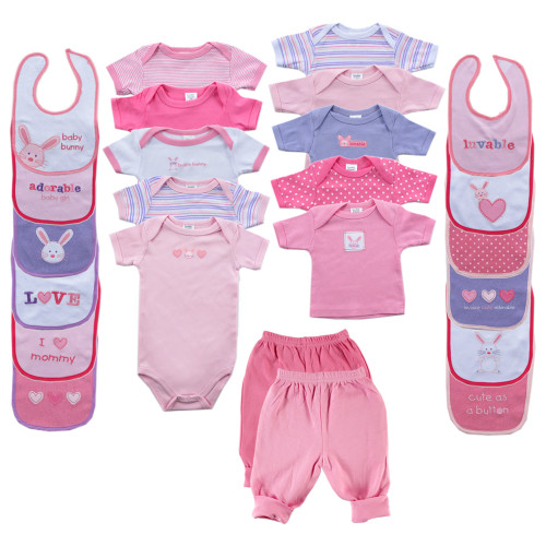 Luvable Friends Layette Gift Cube, Pink Bunny