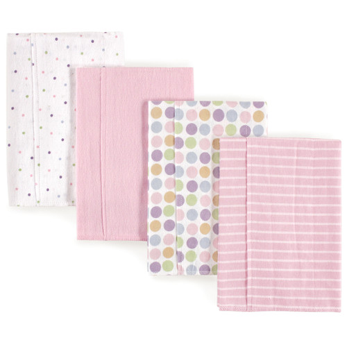 Luvable Friends Cotton Flannel Burp Cloths, Pink
