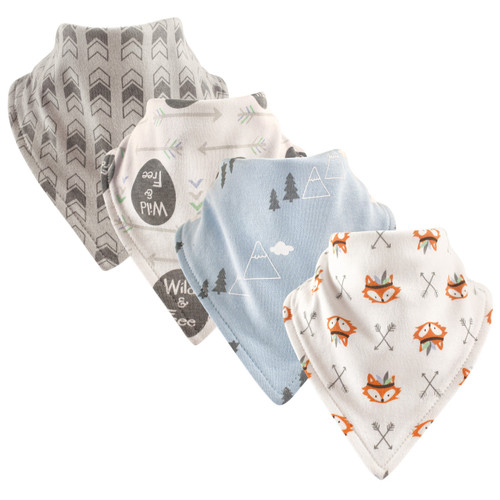 Luvable Friends Cotton Bandana Bibs, Wild Free