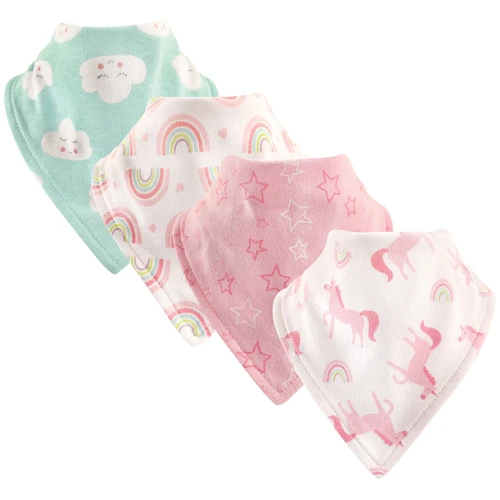 Luvable Friends Cotton Bandana Bibs, Rainbow