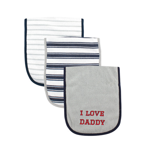 Luvable Friends Cotton Burp Cloths with Fiber Filling, Boy Daddy