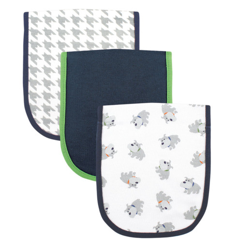 Luvable Friends Cotton Burp Cloths with Fiber Filling, Dog