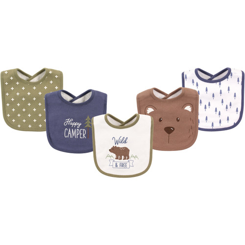 Hudson Baby Boy Drooler Bib, 5-Pack, Bears