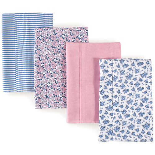 Hudson Baby Cotton Flannel Burp Cloths, Classic Floral