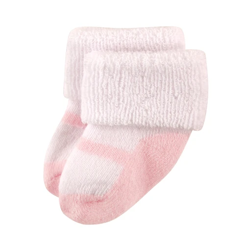 Luvable Friends Newborn and Baby Terry Socks, Navy Mary Jane