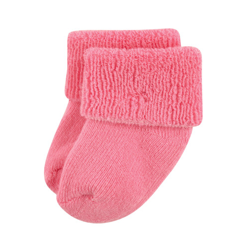 Luvable Friends Newborn and Baby Terry Socks, Navy Mary Jane