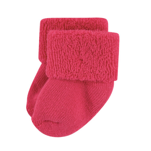 Luvable Friends Newborn and Baby Terry Socks, Navy Mary Jane