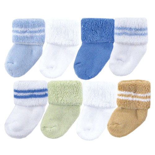 Luvable Friends Boy Socks, 8-Pack, Blue