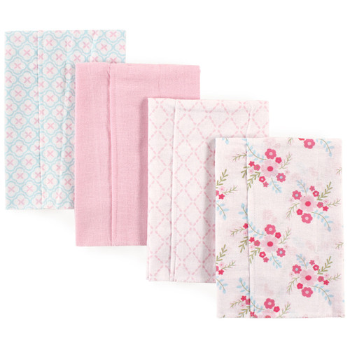 Luvable Friends Cotton Flannel Burp Cloths, Floral