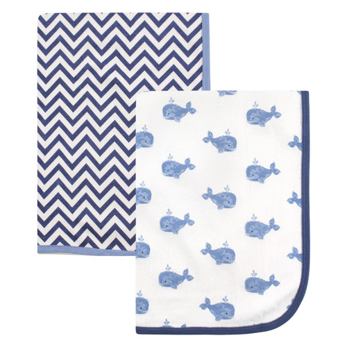 Hudson Baby Cotton Swaddle Blankets, Whale