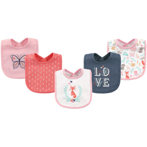 Hudson Baby Cotton Bibs, Woodland Fox