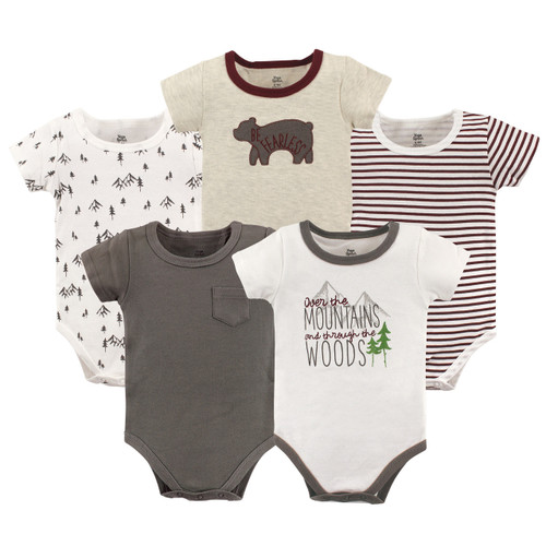 Yoga Sprout Boy Bodysuit, 5-Pack, Mountains and Woods