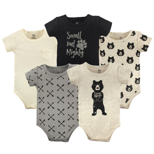Yoga Sprout Cotton Bodysuits, Bear Hugs Short-Sleeve
