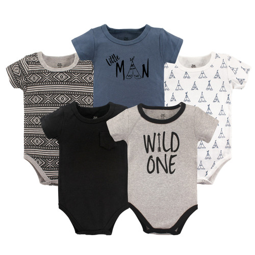 Yoga Sprout Boy Bodysuit, 5-Pack, Wild One