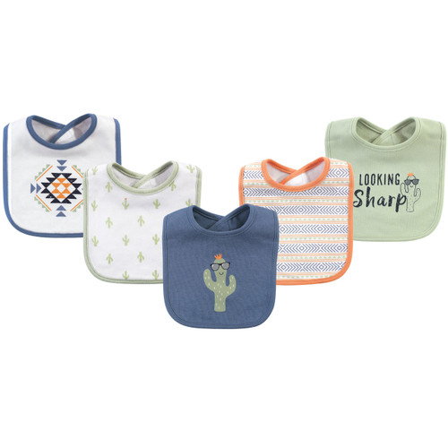 Hudson Baby Boy Drooler Bib, 5-Pack, Boy Cactus