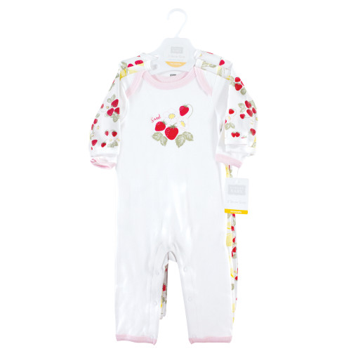 Hudson Baby Cotton Coveralls, Strawberry Lemon