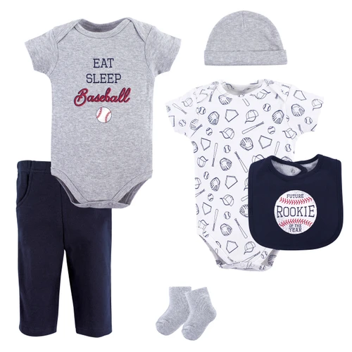 Hudson Baby Cotton Layette Set, Baseball