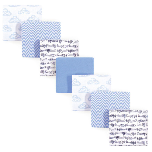 Hudson Baby Cotton Flannel Receiving Blankets Bundle, Airplane