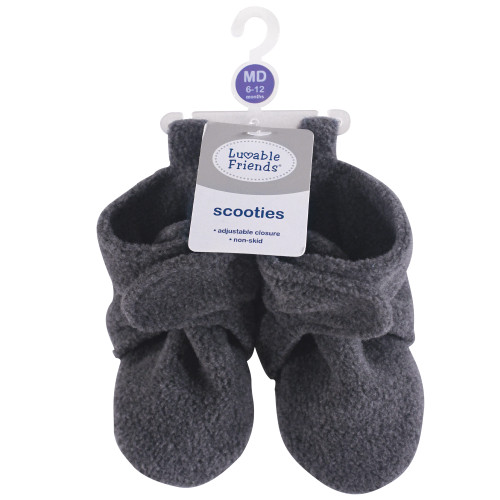Luvable Friends Cozy Fleece Booties, Charcoal