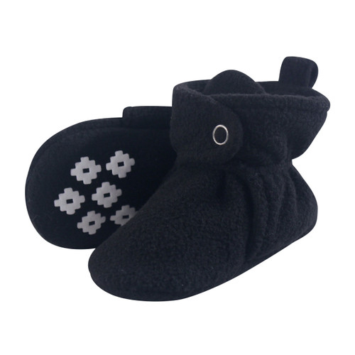 Little Treasure Boy and Girl Baby Fleece Booties, Black