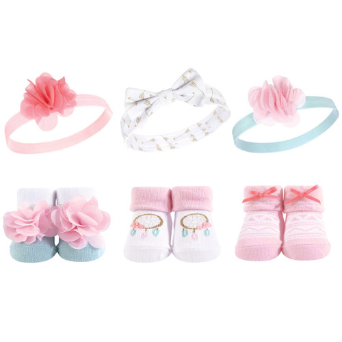 Hudson Baby Girl Headband and Socks Set, 6 Piece, Dream Catcher
