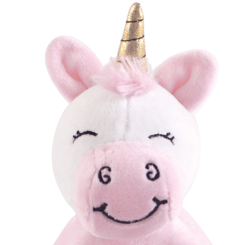 Hudson Baby Animal Face Security Blanket, Pink Unicorn