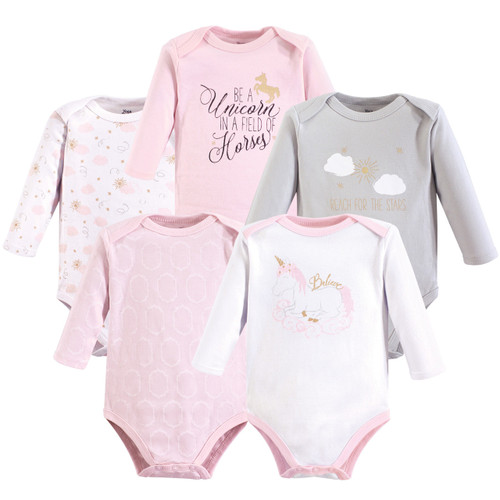 Yoga Sprout Cotton Bodysuits, Unicorn Long-Sleeve
