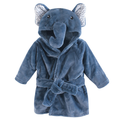 Little Treasure Plush Bathrobe, Chevron Elephant