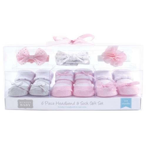 Hudson Baby Headband and Socks Giftset, Ballet