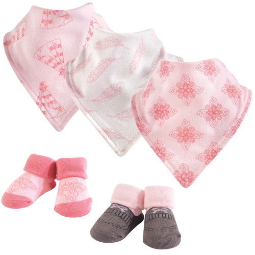 Yoga Sprout Cotton Bibs and Socks, Teepee