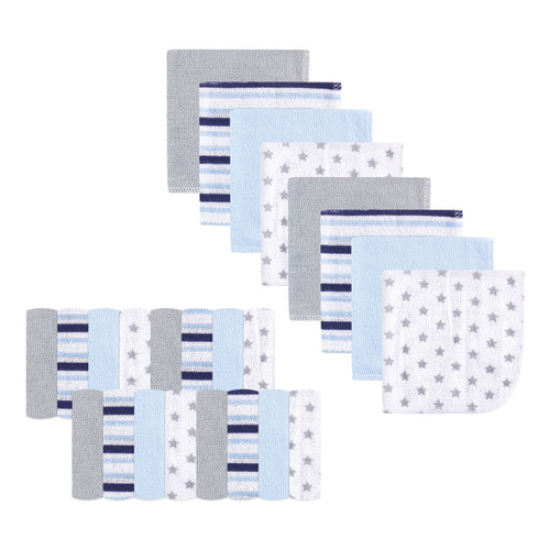 Luvable Friends Super Soft Bundle Washcloths, Stars Stripes