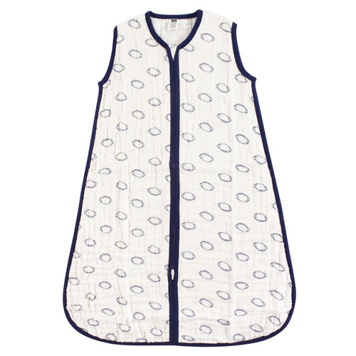 Hudson Baby Muslin Cotton Sleeveless Wearable Sleeping Bag, Sack, Blanket, Football