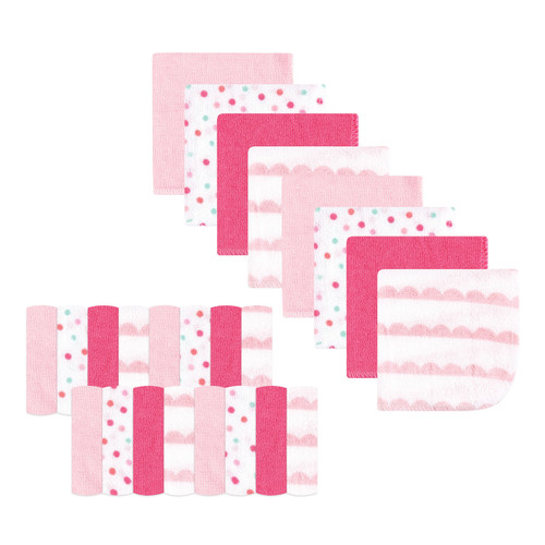 Luvable Friends Super Soft Bundle Washcloths, Girl Geometric