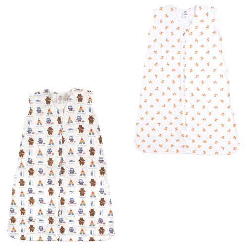 Luvable Friends Sleeveless Jersey Cotton Sleeping Bag, Sack, Blanket, Be Brave Fox Jersey 2-Pack