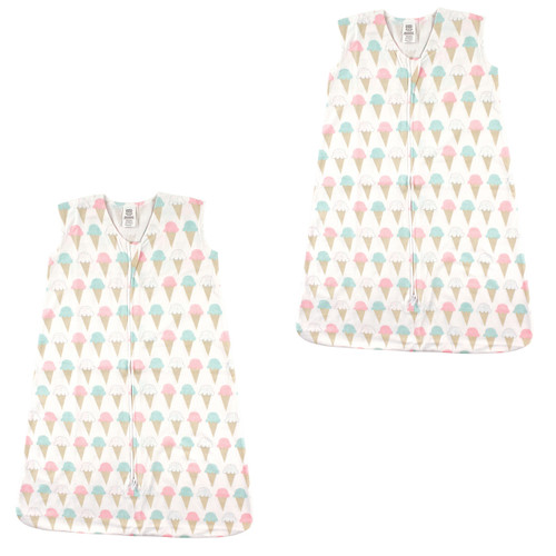 Luvable Friends Sleeveless Jersey Cotton Sleeping Bag, Sack, Blanket, Ice Cream Jersey 2-Pack